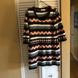 Striped and chevron sweater dress